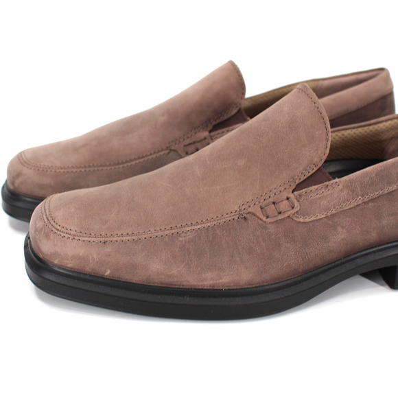 ECCO Helsinki 2.0 Slip On Premium Nubuck Leather Taupe Brown Loafer 44 NEW Shoes main image 6